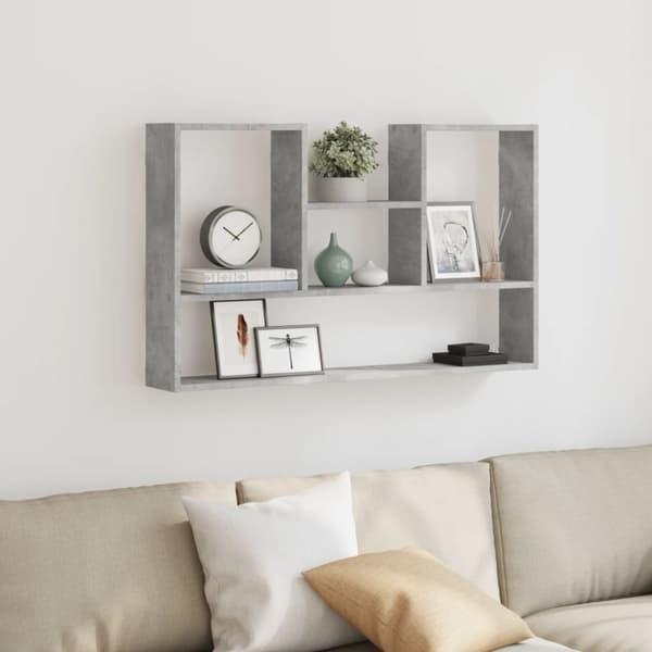 vidaXL Vegghylle betonggrå 99x15x60 cm konstruert tre