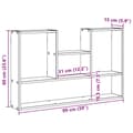 Miniatyrbilde 11 av 11: vidaXL Vegghylle betonggrå 99x15x60 cm konstruert tre