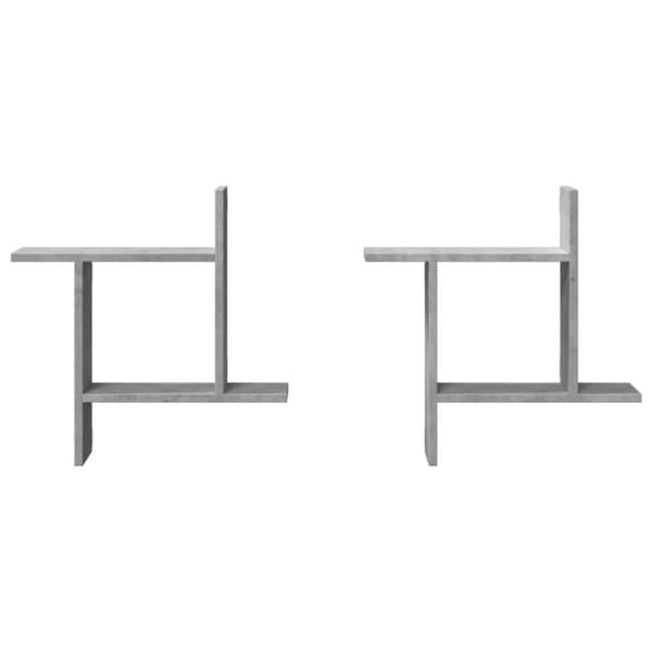 vidaXL Vegghyller 2 stk betonggrå 50x12x50 cm konstruert tre