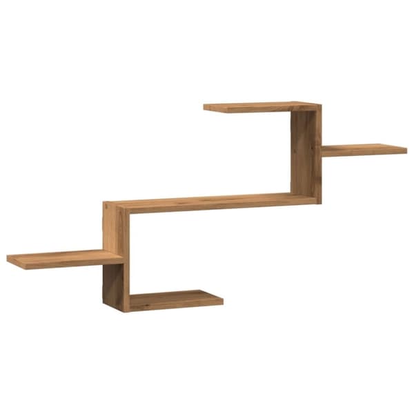 vidaXL Veggmontert hjørnehylle artisan eik 104x15x49 cm konstruert tre