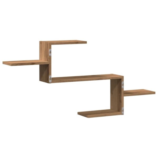 vidaXL Veggmontert hjørnehylle artisan eik 104x15x49 cm konstruert tre