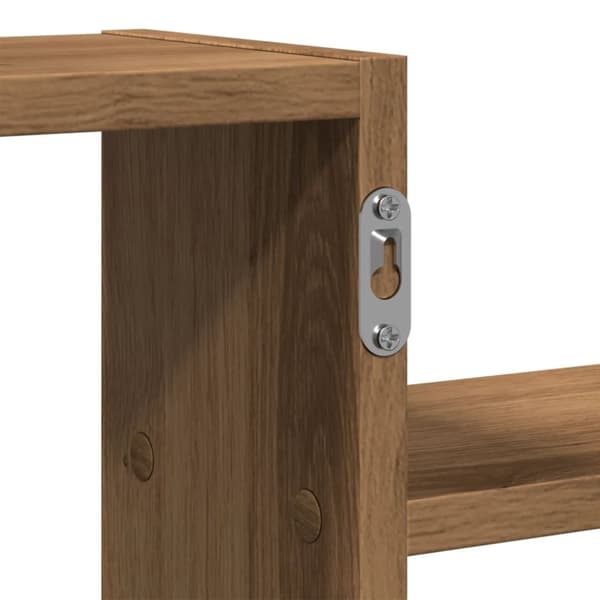vidaXL Veggmontert hjørnehylle artisan eik 104x15x49 cm konstruert tre