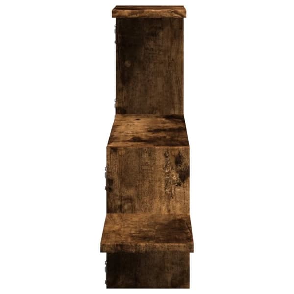 vidaXL Vegghylle røkt eik 104x15x49 cm konstruert tre