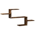 Miniatyrbilde 7 av 11: vidaXL Vegghylle røkt eik 104x15x49 cm konstruert tre