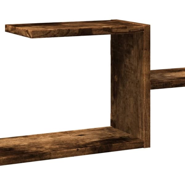 vidaXL Vegghylle røkt eik 104x15x49 cm konstruert tre