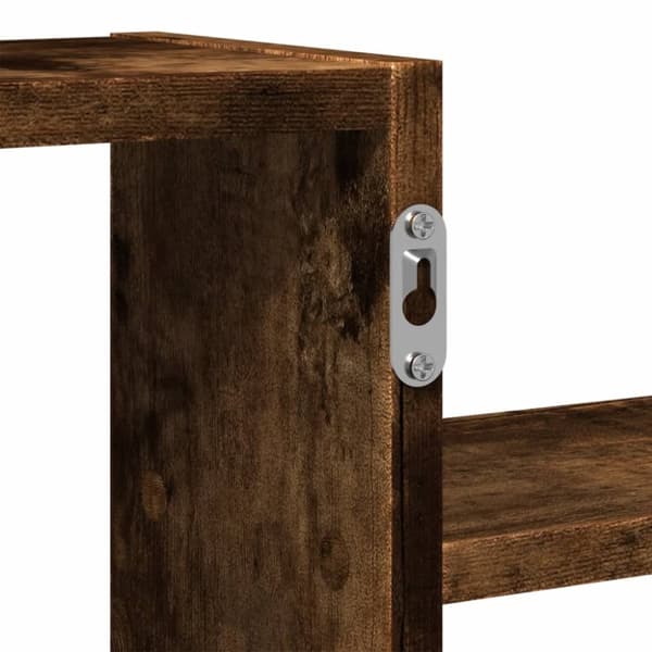 vidaXL Vegghylle røkt eik 104x15x49 cm konstruert tre