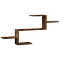Miniatyrbilde 1 av 11: vidaXL Vegghylle røkt eik 104x15x49 cm konstruert tre