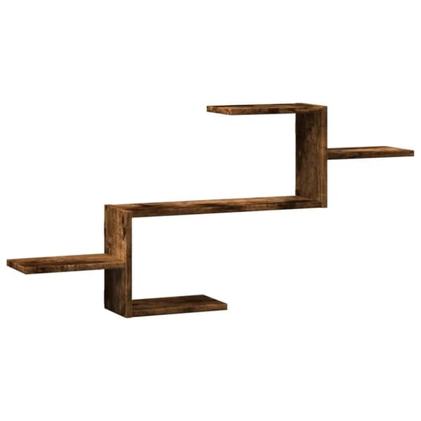 vidaXL Vegghylle røkt eik 104x15x49 cm konstruert tre
