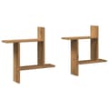 Miniatyrbilde 3 av 11: vidaXL Vegghyller 2 stk artisan eik 50x12x50 cm konstruert tre