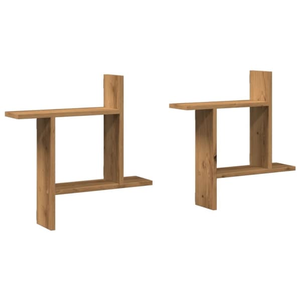 vidaXL Vegghyller 2 stk artisan eik 50x12x50 cm konstruert tre