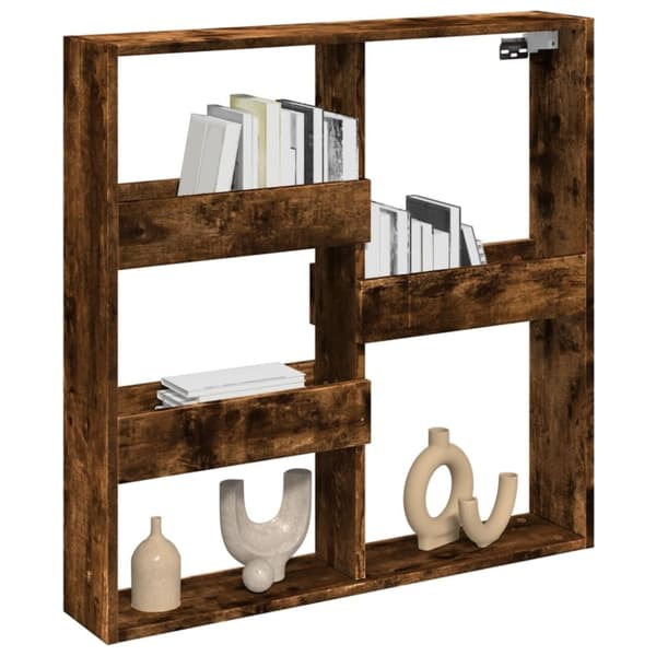 vidaXL Veggskap røkt eik 80x15x80 cm konstruert tre