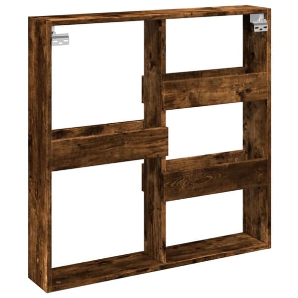 vidaXL Veggskap røkt eik 80x15x80 cm konstruert tre