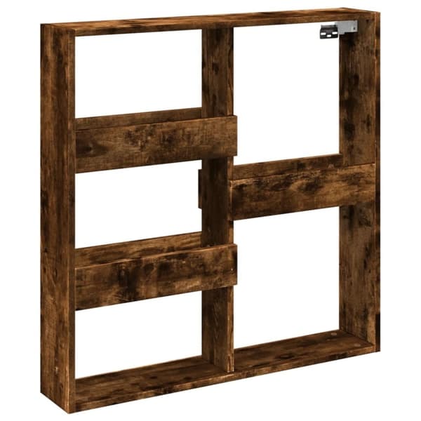 vidaXL Veggskap røkt eik 80x15x80 cm konstruert tre