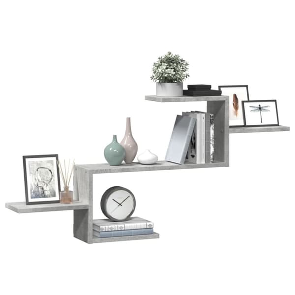 vidaXL Vegghylle betonggrå 104x15x49 cm konstruert tre