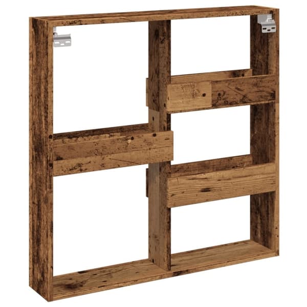 vidaXL Seinäkaappi vanha puu 80x15x80 cm tekninen puu