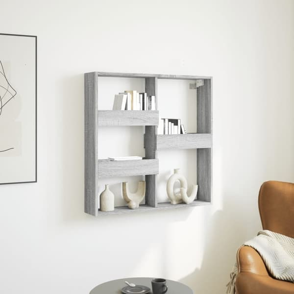 vidaXL vægskab 80x15x80 cm konstrueret træ grå sonoma-eg