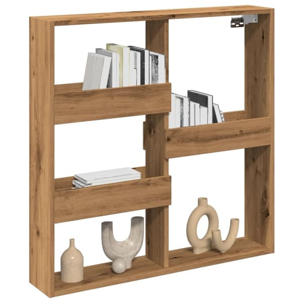 vidaXL vægskab 80x15x80 cm konstrueret træ egetræslook