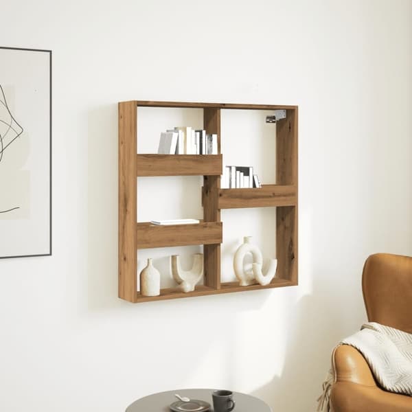 vidaXL vægskab 80x15x80 cm konstrueret træ egetræslook