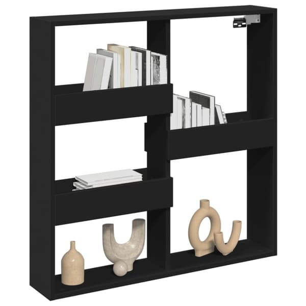 vidaXL vægskab 80x15x80 cm konstrueret træ sort