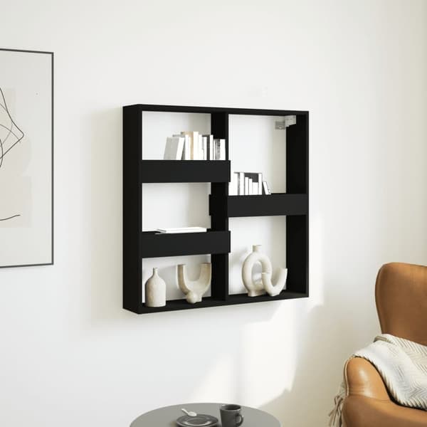 vidaXL vægskab 80x15x80 cm konstrueret træ sort