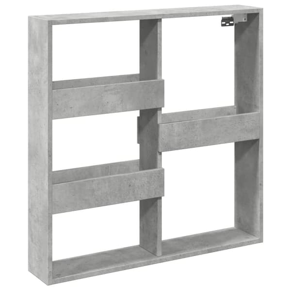 vidaXL Seinäkaappi betoninharmaa 80x15x80 cm tekninen puu