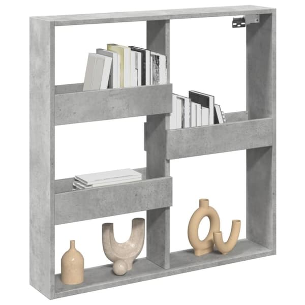 vidaXL Seinäkaappi betoninharmaa 80x15x80 cm tekninen puu