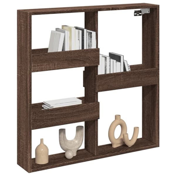 vidaXL vægskab 80x15x80 cm konstrueret træ brun egetræsfarve