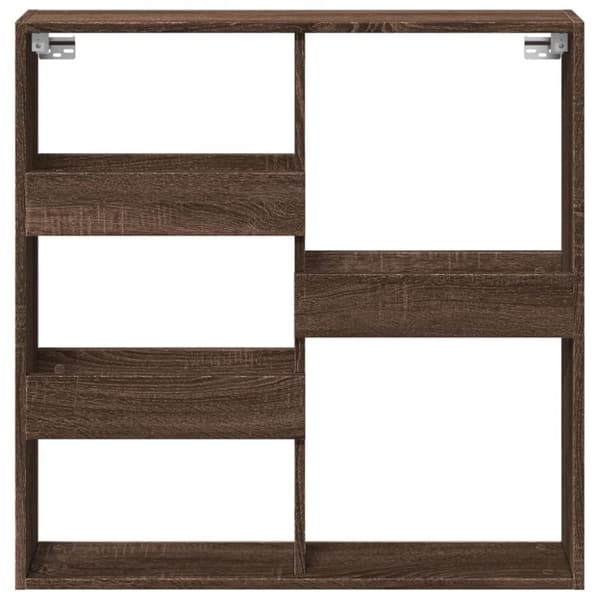 vidaXL vægskab 80x15x80 cm konstrueret træ brun egetræsfarve