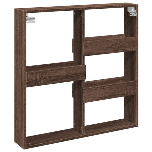 vidaXL vægskab 80x15x80 cm konstrueret træ brun egetræsfarve