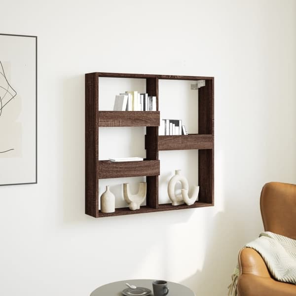 vidaXL vægskab 80x15x80 cm konstrueret træ brun egetræsfarve