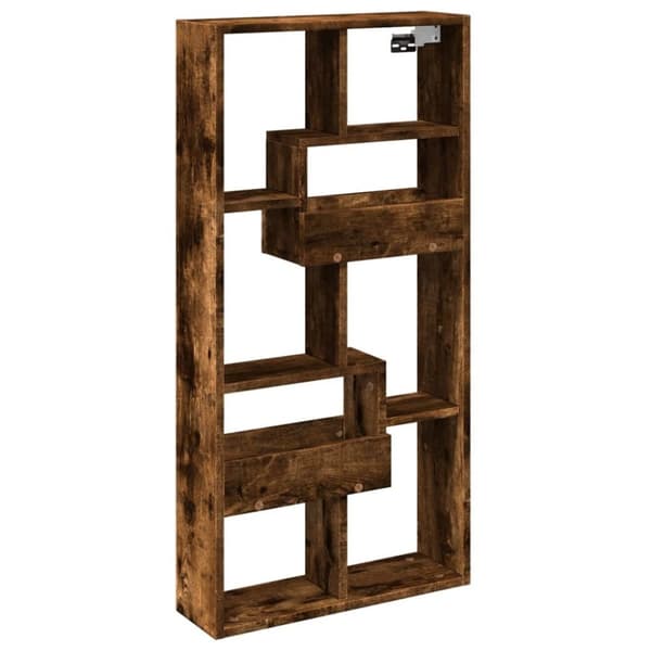 vidaXL Seinäkaappi savutammi 50x15x100 cm tekninen puu