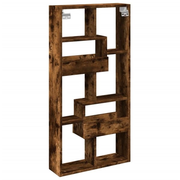 vidaXL Seinäkaappi savutammi 50x15x100 cm tekninen puu