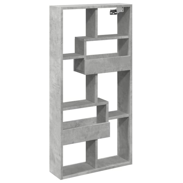 vidaXL Seinäkaappi betoninharmaa 50x15x100 cm tekninen puu