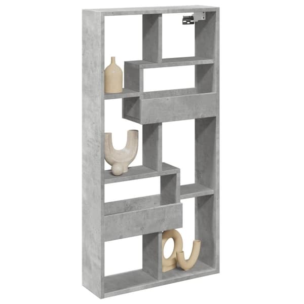 vidaXL Seinäkaappi betoninharmaa 50x15x100 cm tekninen puu