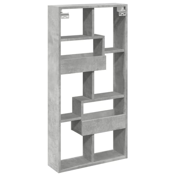 vidaXL Seinäkaappi betoninharmaa 50x15x100 cm tekninen puu