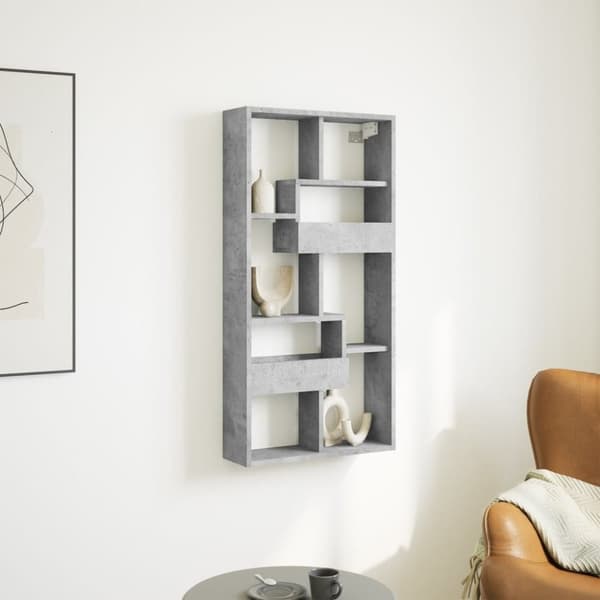 vidaXL Seinäkaappi betoninharmaa 50x15x100 cm tekninen puu
