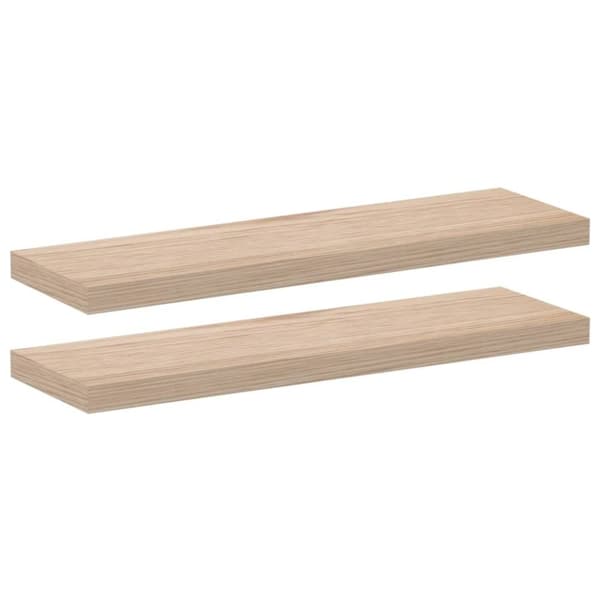 vidaXL Svävande hyllor 2 st 80x23,5x4 cm konstruerat trä