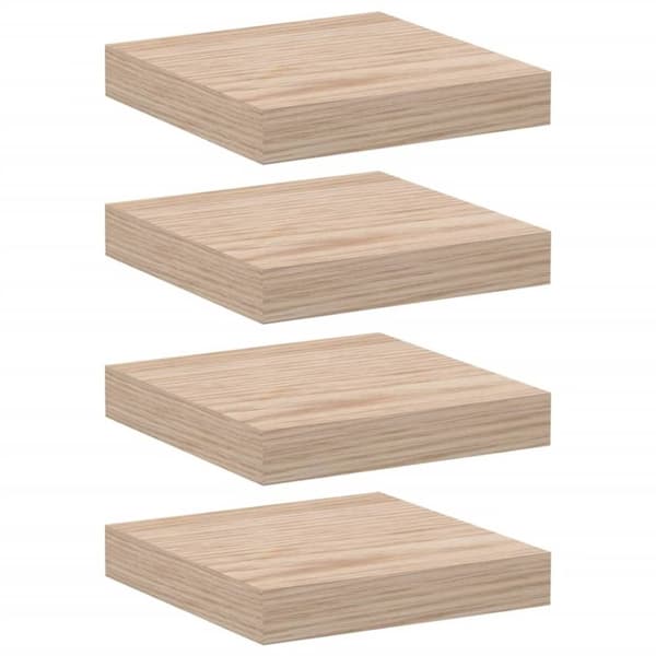 vidaXL Flytende hyller 4 stk 23x23,5x4 cm konstruert tre