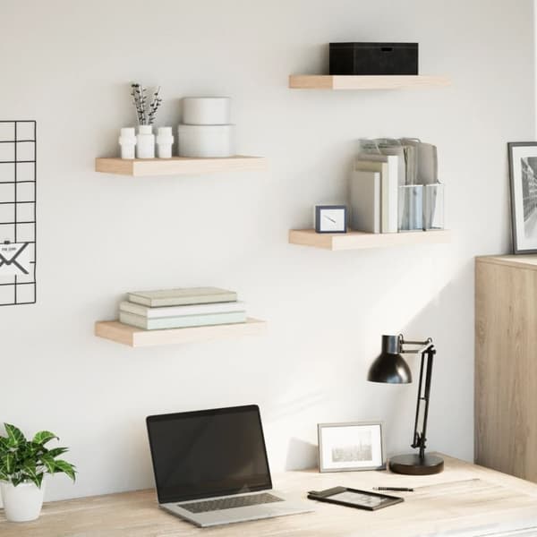 vidaXL Flytende hyller 4 stk 40x23,5x4 cm konstruert tre