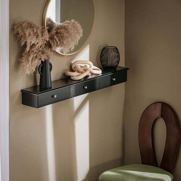 Rootz väggmonterad hylla - Flytande hylla - Förvaringsställ - MDF-material - Modern design - 93cm x 10cm x 15cm