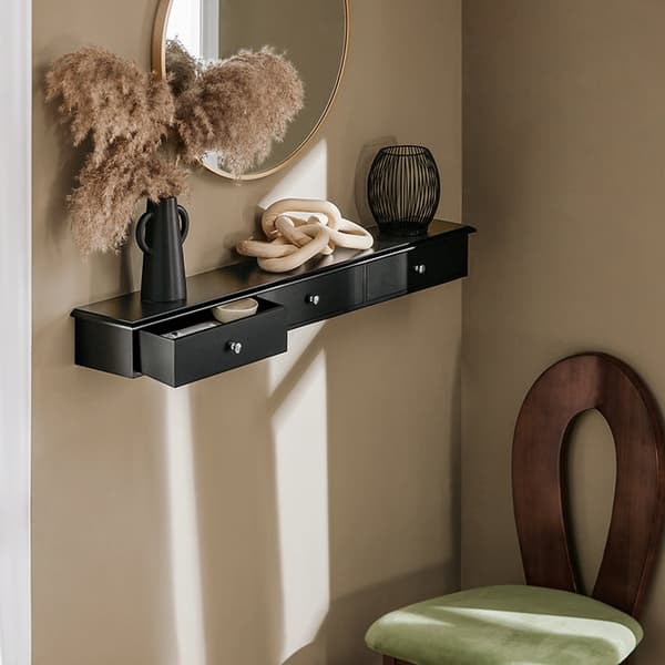 Rootz väggmonterad hylla - Flytande hylla - Förvaringsställ - MDF-material - Modern design - 93cm x 10cm x 15cm