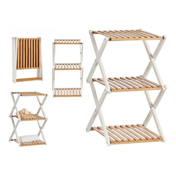 Hylder Brun Hvid Foldbar Træ (32 x 65 x 39 cm)