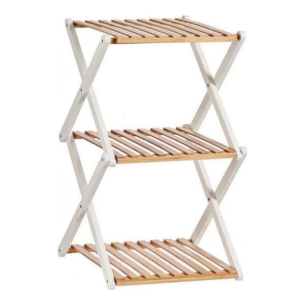 Hylder Brun Hvid Foldbar Træ (32 x 65 x 39 cm)