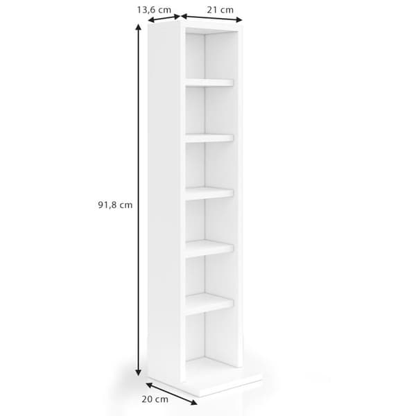 Vicco CD-hylla, Vit, 21 x 91,8 cm