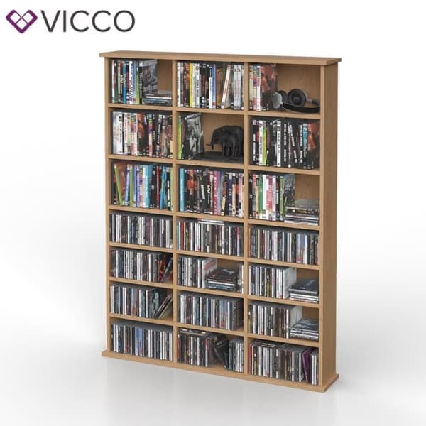 Vicco vägghylla för CD och DVD Fristående hylla Mediahylla Vägghylla Bokhylla bok