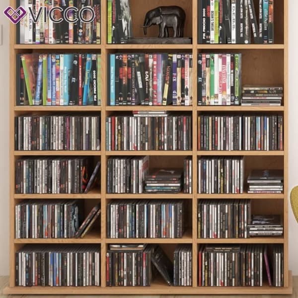 Vicco vägghylla för CD och DVD Fristående hylla Mediahylla Vägghylla Bokhylla bok