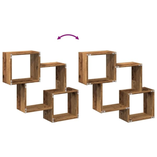 vidaXL Veggskap 78x18x71 cm gammelt tre konstruert tre
