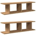 Miniatyrbilde 3 av 11: vidaXL Vegghyller 2 stk artisan eik 90x18x20 cm konstruert tre