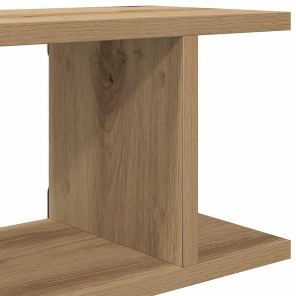 vidaXL Vegghyller 2 stk artisan eik 75x18x20 cm konstruert tre