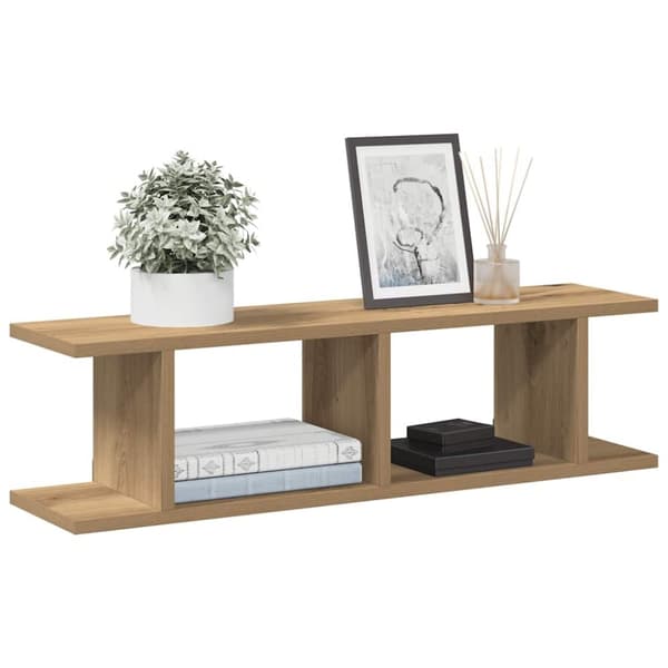 vidaXL Vegghyller 2 stk artisan eik 75x18x20 cm konstruert tre